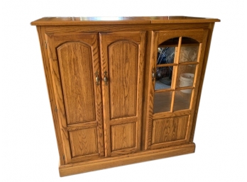 Oak Cabinet With Glass Door