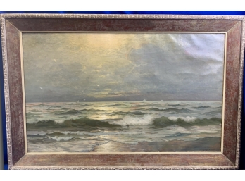 Original Oil Painting - Impressionist Seascape Signed By Listed Artist 'F.K.M. Rehn'