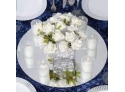 Vintage Mirror Base For Table/floral Arrangements/votives - Wonderful Round Fluted Beveled Edge
