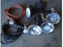 Clamp Lights, Drop Light, Extension Cord And Standing Lamp.