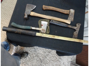 Hatchets, WFS, Kobalt, Stanley Eastwing And Axe Handle.
