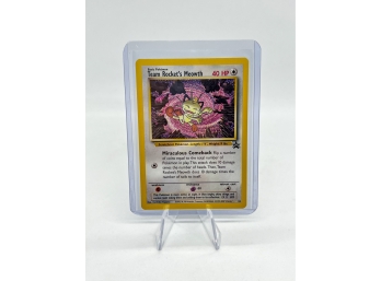 Very Hard To Find Team Rocket's Meowth Early Black Star Pokemon Promo Card