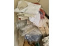 BIG MIXED LOT OF AT LEAST 10 VINTAGE TABLECLOTHS - EMBROIDERED - MULTI SIZE - ALL DRY CLEANED