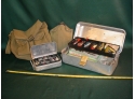 Small Tackle Boxes With Contents, Knap Sack, Canteen   (199)