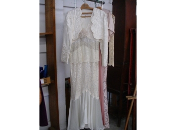 Cotton And Lace Dress With Jacket Size 4 (258)