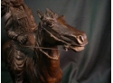 Artist Signed Bronze Indian On Horseback  (1053)
