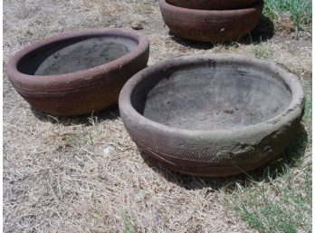 2 Ceramic F Lower Pots, 15'x 5'H  (140)