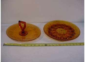 Handled Oval Platter - 10' X 12', Egg Plate, 12'D  (257)