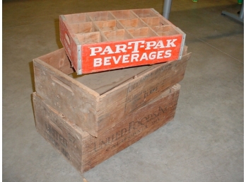 3 Advertising Wood Boxes  (198)