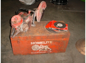 Homelite Saw With 12 Discs In Metal Box  (1403)