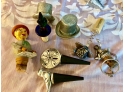 Large Lot Of Wine And Entertaining Accessories Featuring Figural Antique And Vintage Stoppers, Cork Screws, Po