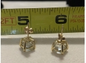 10k Prasiolite / Green Amethyst Earrings 2CT Each