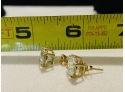 10k Prasiolite / Green Amethyst Earrings 2CT Each