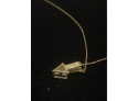 14k Gold DQ CZ Korea Arrow Necklace