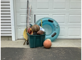 Outdoor Sports Lot: Hockey, Basketball, Horseshoes And More