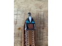 An Exceptional Vintage Zuni Ranger Inlay Sterling Silver Belt Buckle With Tooled Leather Belt And Inlaid Tip