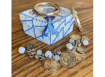 Bangle Bracelets And Coin Bracelet In Pretty Box