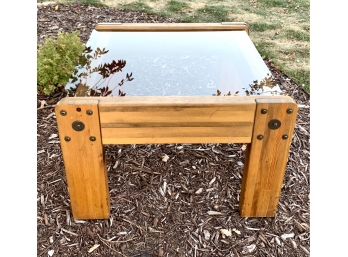 Solid Wood Glass Topped Coffee Table