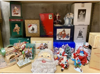 Christmas Lot Including Jim Shore Santa Did Right Figure, Grandeur Noel Musical Water Globe And More!
