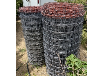 Two 47 By 330 Rolls Of Red Brand Square Deal Woven Wire Field Fence