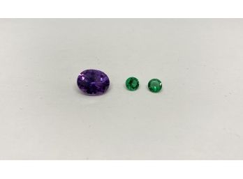 Lab Emerald Gemstone And Alexandrite Lot 1.09 CT