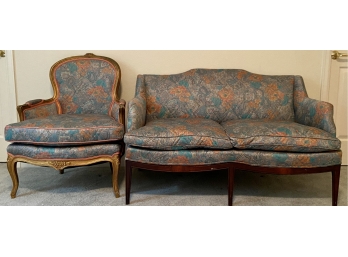 Custom Upholstered Love Seat And Chair