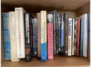 Big Box Of Book Including Several Modern Poets, A Briefer History Of Time, Psychology Textbooks, More