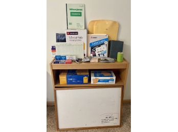 Large Lot Of Office Supplies Incl. Large Whiteboard And Bulletin Board