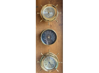 Seth Thomas Clock And Weather Barometer, Maximum MPH Gauge