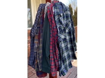 Large Lot Of Men's Flannels Size L, Large Tall And XL Incl. Eddie Bauer, Cabela's, And Chaps