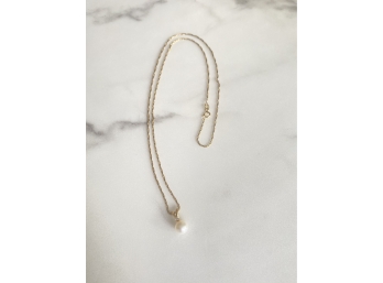 14 K Gold Necklace With Pearl Pendant
