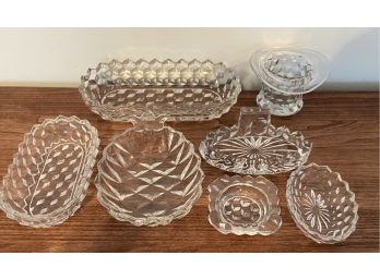 (7) Assorted Fostoria Depression Glass Pieces Including Pineapple Dish