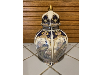Lidded Hand Painted Decorative Urn