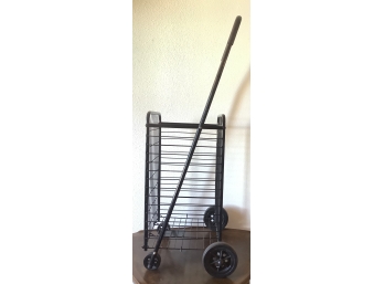 4 Adjustable Metal Canes And A Collapsible Laundry Cart