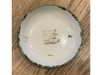 Made In Sweden Enamelware 'Mary Has A Little Lamb' Plate