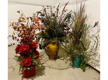 Lot Of 4 Faux Floral Arrangements