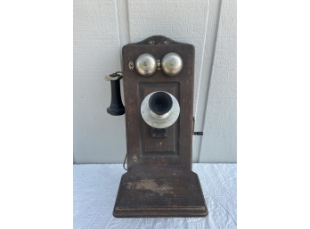 Antique Oak Western Electric Company 250w Wall Phone