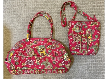 Lot Of 2 Bella Taylor Colorful Handbag And Duffel