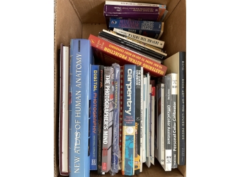 Big Box Of Books Including DIGITAL PHOTOGRAPHY, ANATOMY, HOW TO PLAY GUITAR, MORE