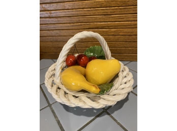 Capodimonte Braided Ceramic Fruit Basket