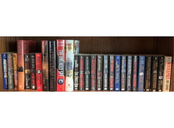 Shelf Of Books Incl. John Sandford's Prey Series And Daniel Silva Hard Covers