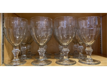 Lot Of 12 Clear Glass Water Goblets