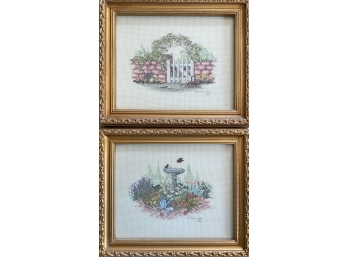 Two Needle Point Framed Art Pieces