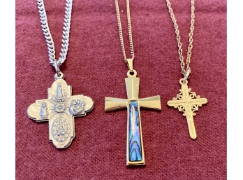 Three Crosses On Chains