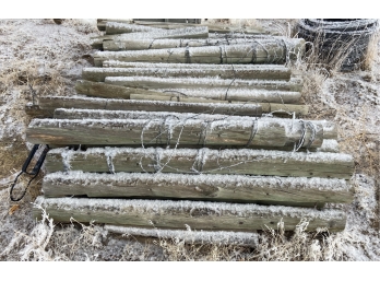Large Pile Of Assorted Timber Posts