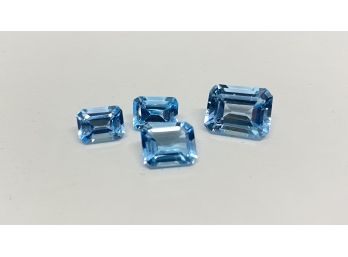 Lot Of 4 Blue Topaz Gemstone