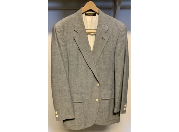 Brooks Brothers Blue/grey Sports Coat With Off White Buttons