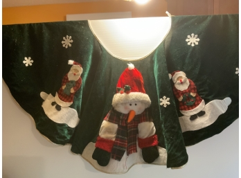 Christmas Tree Skirt -velour-gently Used