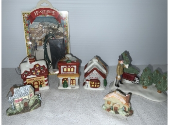 Christmas Lot - Little Village With Bellshas Holes For Lights