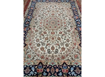 Hand Knotted Silk&Wool Persian Nain Rug 123'x80'. #3155